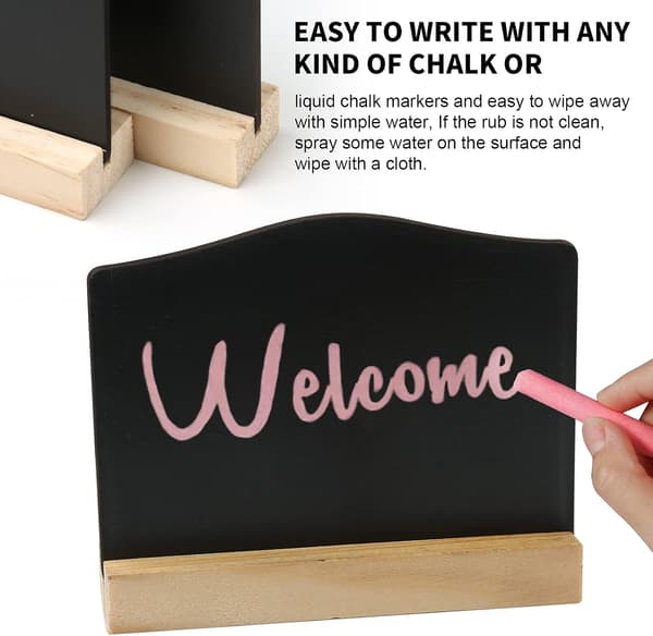 4-pack mini blackboard (arch), kitchen notes blackboard with stand 10x7.6cm small blackboard information tabletop for information signs