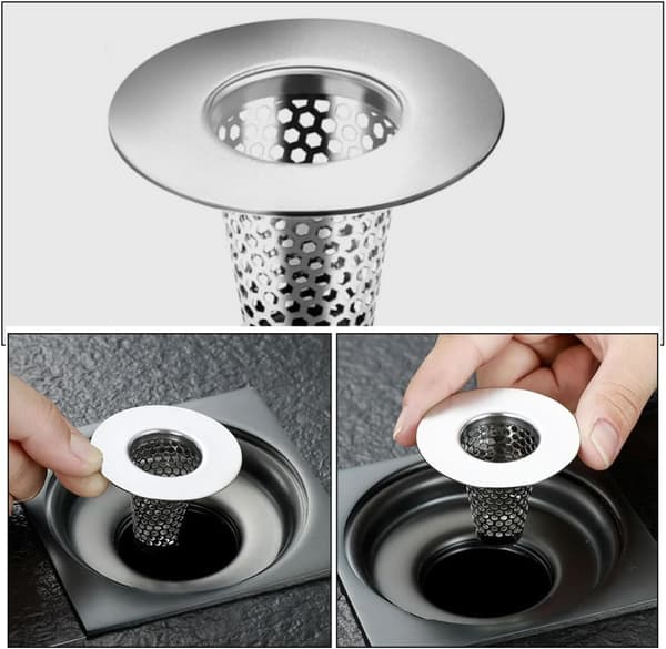 1 stk dreneringsfilter i rustfritt stål, gulvavløpssil med unik design