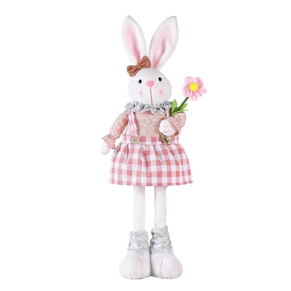 Easter Bunny Decoration Large Plush Rabbit with Telescopic Extendable Legs for Spring Table Decoration (FMY)