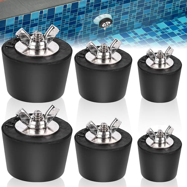 6 stk. vinterpoolpropper 32mm/38mm/51mm gummipropper med rustfri stålskruer til Intex-pool, vinterpooltilbehør