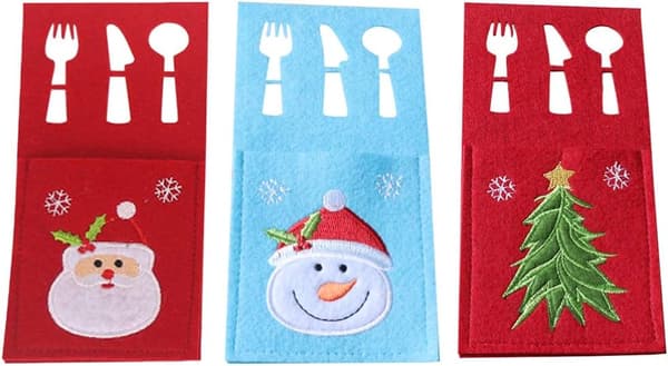 3 st Julbestickhållare Tomte Snögubbe Julgran Jul K