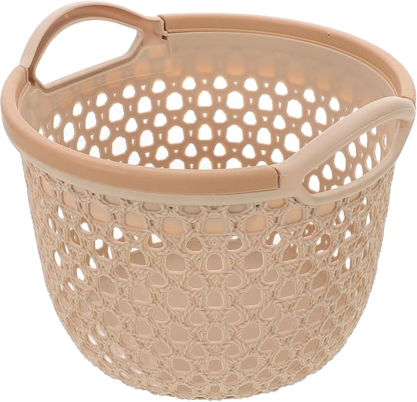 Decorative Woven Basket, Multifunctional Organizer, Large Capacity, Coffee PP Material, Elegant Storage Basket