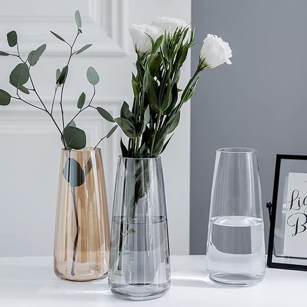 Stor Kvalitetsvase 22 cm - Utsøkt Grå Blomstervase Høy Vase