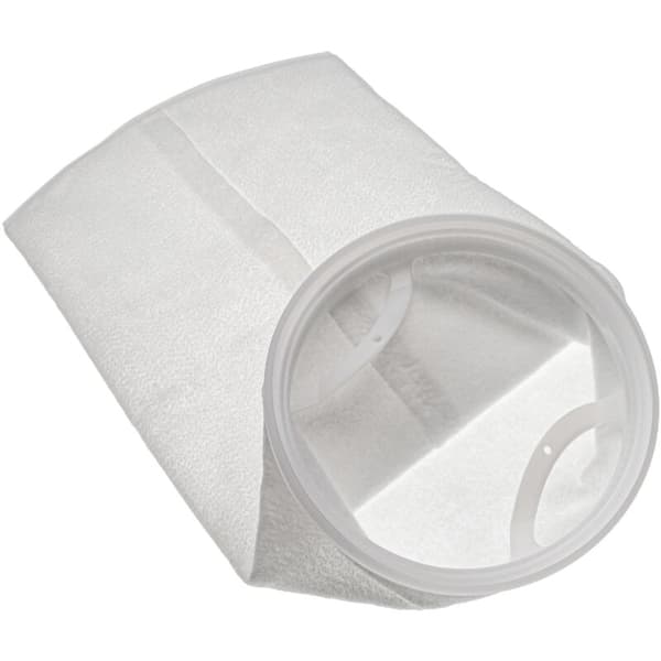 Universal filterstrømpe til akvarier, swimmingpools og skimmere - Filterpose, polyethylen, 18 x 45 cm, 100 mikrometer, hvid