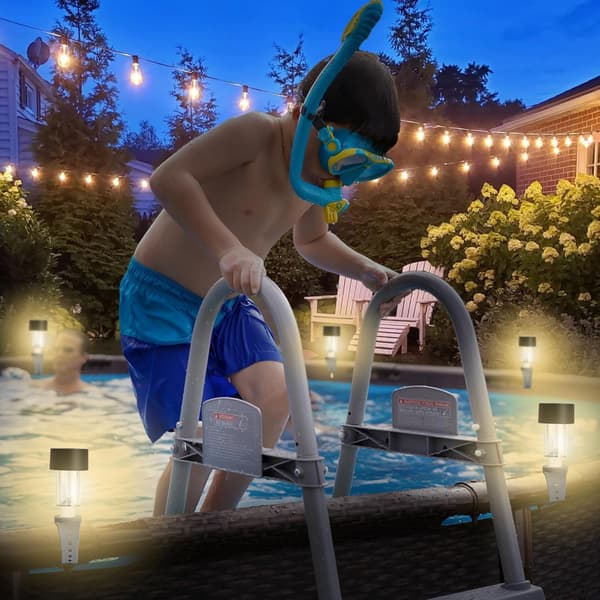 6 stk. solcellelamper til pool, solcellelamper til pools over jorden, vandtætte tilbehør til svømmebassiner