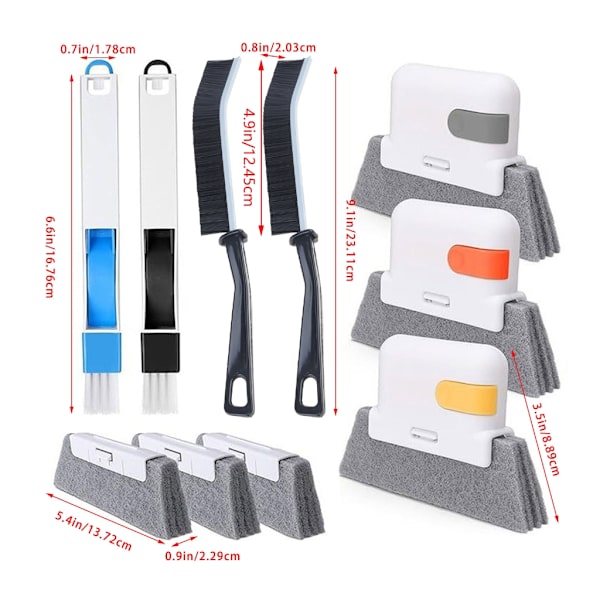 7-piece Window Track Cleaning Brush, Multi-size Brushes, Effective Scrubbing Tool