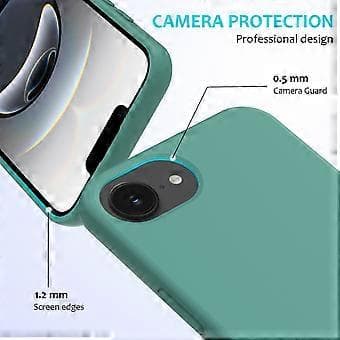 För iPhone 16e Skal Stöttåligt Flytande Silikon Mjukt Foder Baksida Telefonskal - Mörkgrön Dark Green