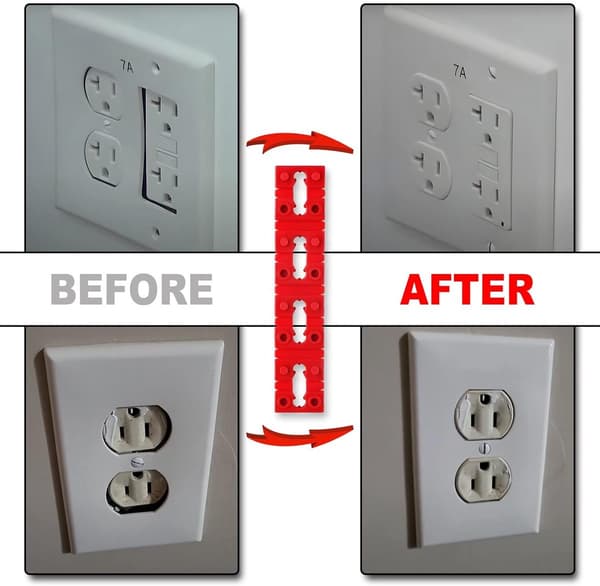 48 Pieces - Outlet Spacers - Switch and Outlet Spacers - Outlet Accessories - Perfect for Securing Loose Outlets - Red