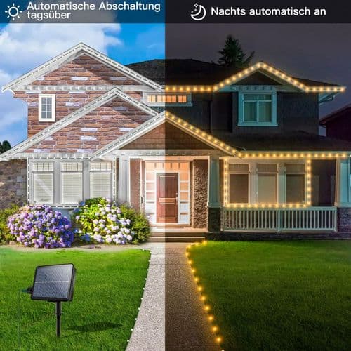 Utendørs solcellelamper - 30 m 300 LED Ollny Fairy Lights utendørs solvarm