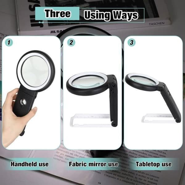 10X30X Standing Illuminated Magnifier with 18 LEDs Variable Intensity PZCC