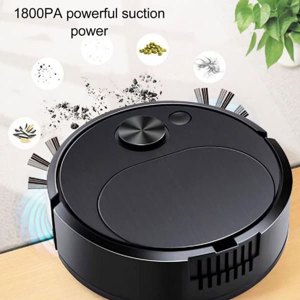 Robot Vacuum Cleaner, Automatic Vacuum Robot with Intelligent One-Click Start and Double-Sided Automatic Brushing, Ultra-Thin Quiet Design for Hardwood Floors