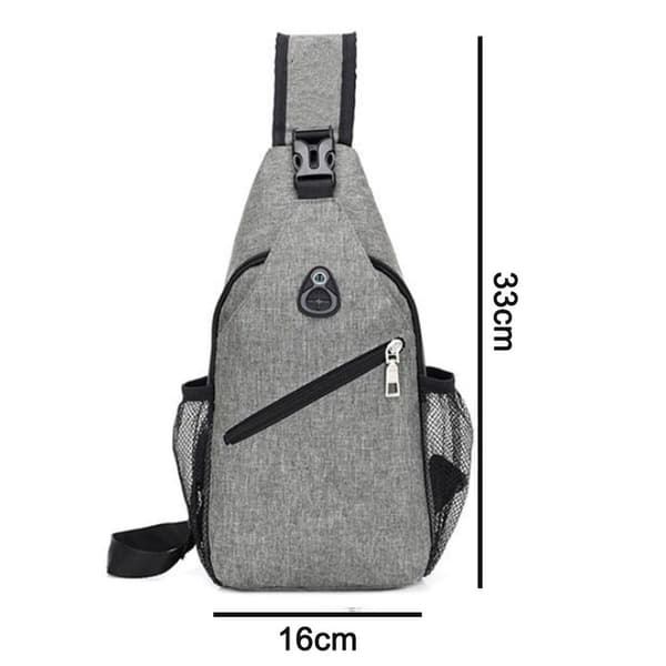 Rintareppu ulkoiluun, pyöräilyyn, matkustamiseen, vaellukseen, unisex, harmaa