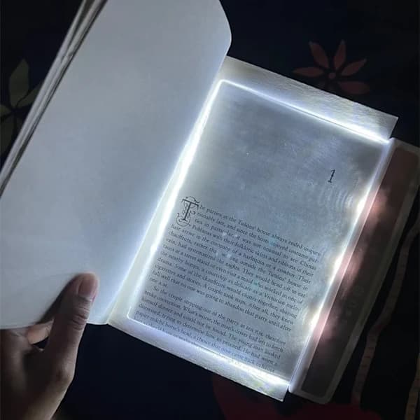 LED Book Light Eye Protection Flat Panel Bookmark Lamp Portable Study Tools Night Reading Reading Lamp for Car Travel Bed Black