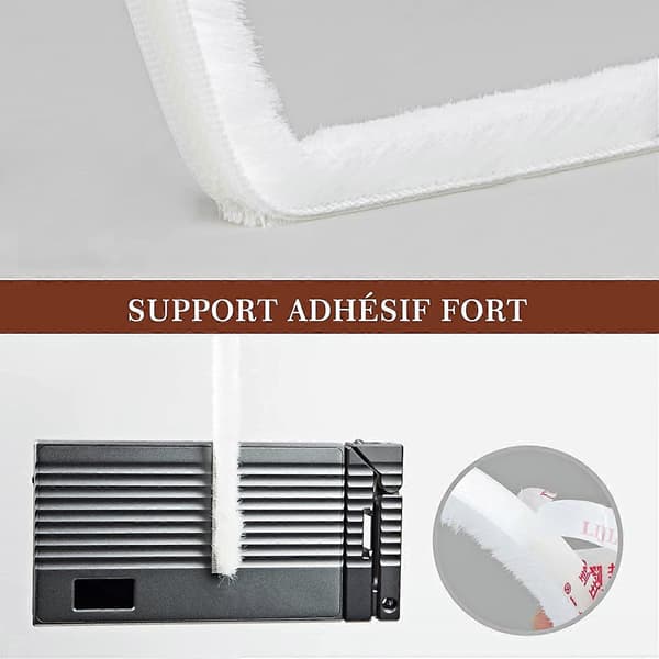 10m x 9mm Self-Adhesive Windproof Dustproof Brush Strip for Windows and Sliding Doors White