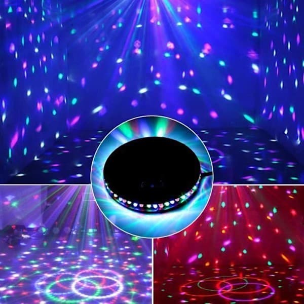 Scenlys - 110V-220V 5W - 48 LED'er - RGB Lydstyret Festlys