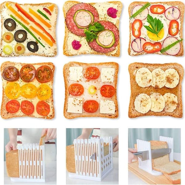 Bread Slicer, Rust Slice, Foldable and with Adjustable Thickness