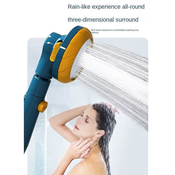 Rainbow Shower Head 360° Rotatable 3 Modes Adjustable Shower Head Shower Saving Button Grey