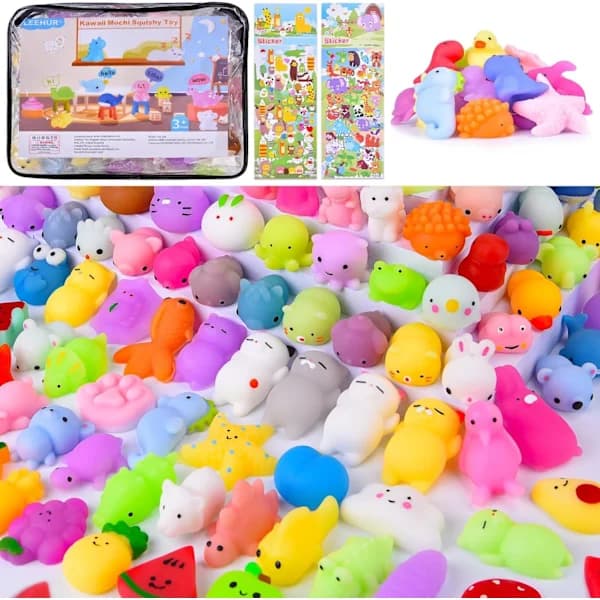 Squishy legetøj, Mini Kawaii Squishies festposefyld til børn Blødt Fidget legetøj Stress Squeeze legetøj Præmier Børn Påske (Farve tilfældig)