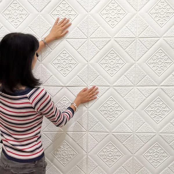 3D Wall Panel Wall Tiles 48-pack – Self-adhesive, Moisture-resistant, Shock-absorbing Foam Panel for Kitchen and Living Room