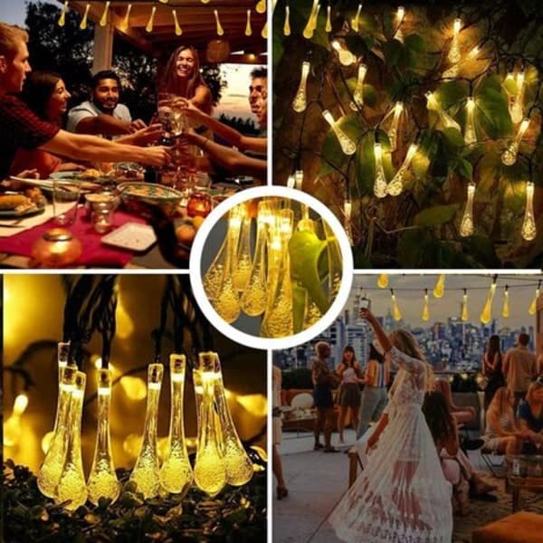 Solar String Lights 30 LED, Outdoor and Indoor 6.5 M 8 Modes IP65 Waterproof Garden Warm Light