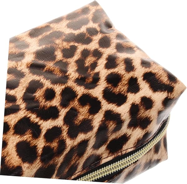 4 stk. makeuptasker med stor kapacitet Leopard makeuptaske Bærbar rejse-makeuptaske til kvinder