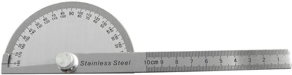 Vinkelmåler i rustfrit stål 180 grader arm rotationsmåler 10 cm