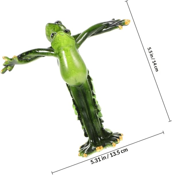 Söt 3D-simulering grodskulptur harts djurfigur grön groddekor