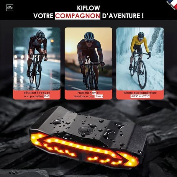 Bike Turn Signals & Bike Alarm | Includes 2 Mounting Brackets | Tail Light with Remote Control | 5 Light Modes | USB Rechargeable