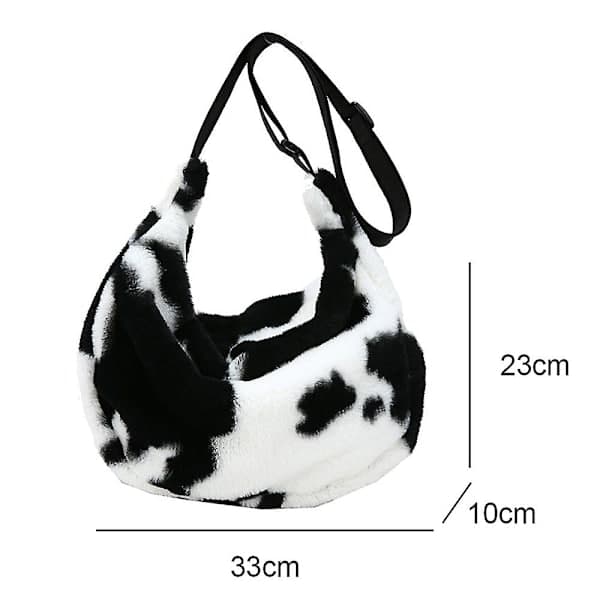 Fasjonabel skulderveske for kvinner, fluffy plysj-håndveske stil 1