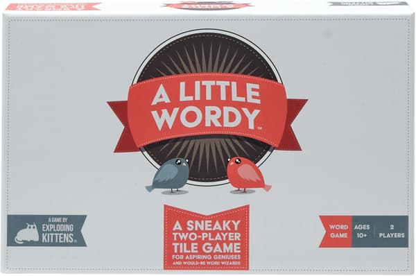 A Little Wordy af Exploding Kittens - 2 spillere - Alder 10+ - 15 minutters spilletid - Bogstavsflise ordspil - Date Night spil