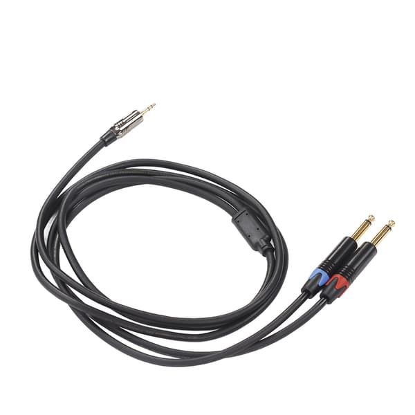 3,5 mm 1/8 tommer han til dobbelt 6,35 mm 1/4 tommer TS han-kabel Stereo 1/4 til 1/8 kabel til forstærker mixer 2m / 6,6ft