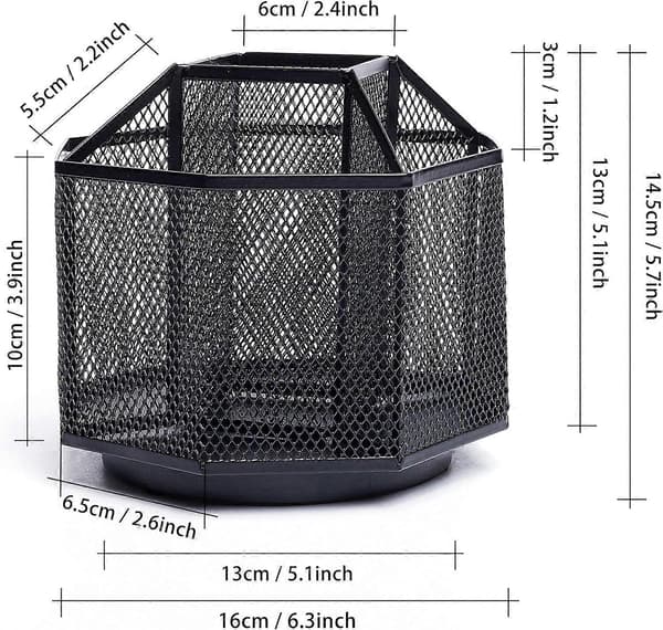 Skrivebordsorganisator/Net Skrivebordsopbevaring/Penholder/Multifunktionel 360 Roterende