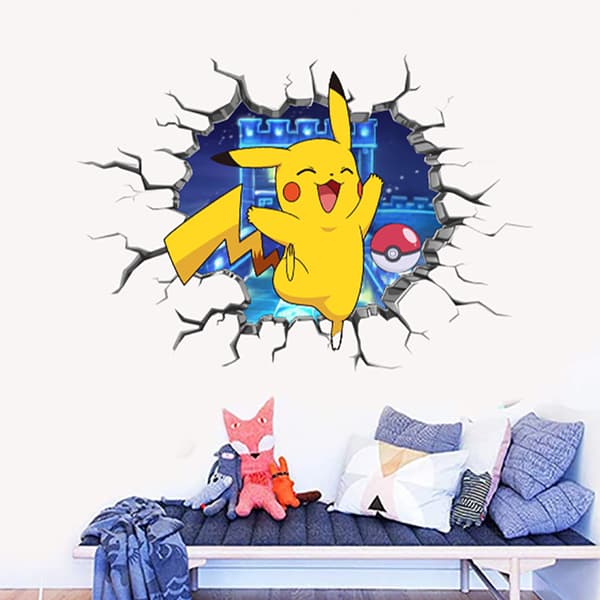 40*55cm Tecknad Anime Väggdekal Pikachu Dekal Pojkrum
