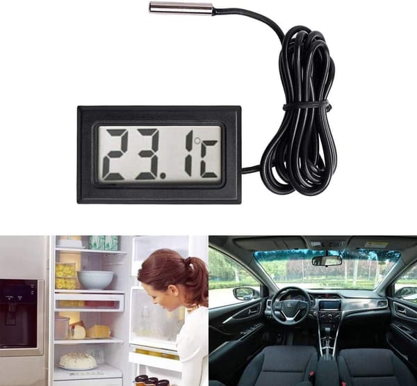 Digitalt LCD-termometer Temperaturmåler Sondesensor Område -50 Celsius C til +110 Celsius C