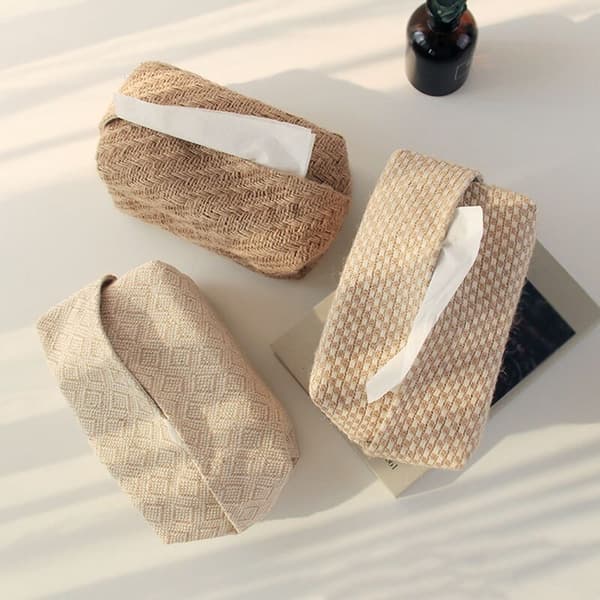 Fabric Napkin Holder, Rectangular Container, for Home, Napkins, Pouches, Elegant Table Decoration A