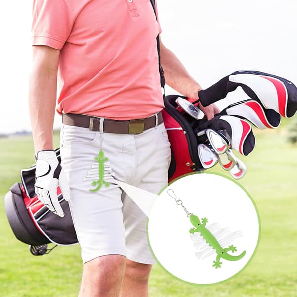Silikone Golf Tee Holder med Metal Gecko Clip Bærbar Tee Organizer til Mænd Egnet til Golftaske Tilbehør