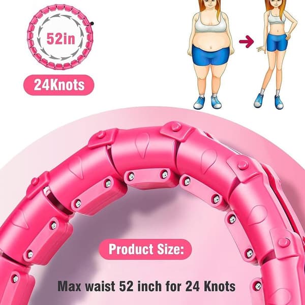 Smart Hula Hoop med 24 Avtakbare Lenker, Vektkuler for Vekttap og Trening