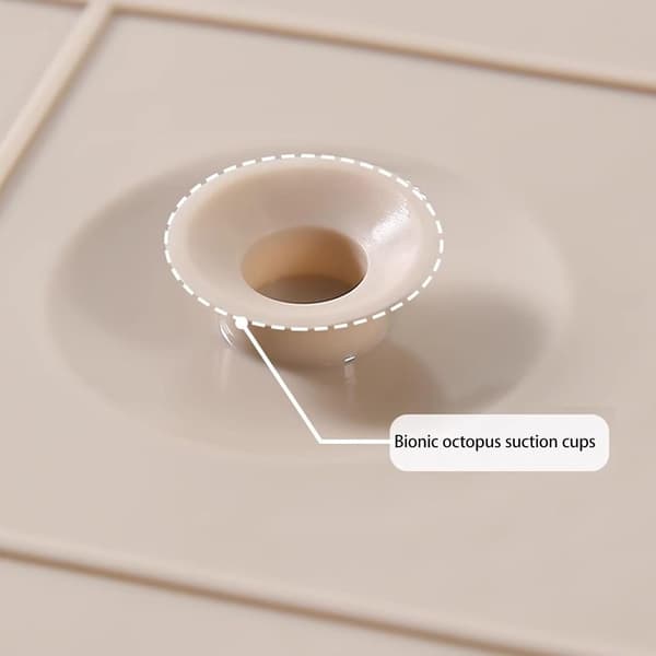 Exfoliating Foot Scrubber for Shower Use, Non-Slip Bathroom Mat, Shower Floor Mat, Khaki with Cute Pattern