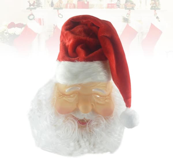 Jultomtemask Huvud Jul Halloween för Kvinnor Gummi