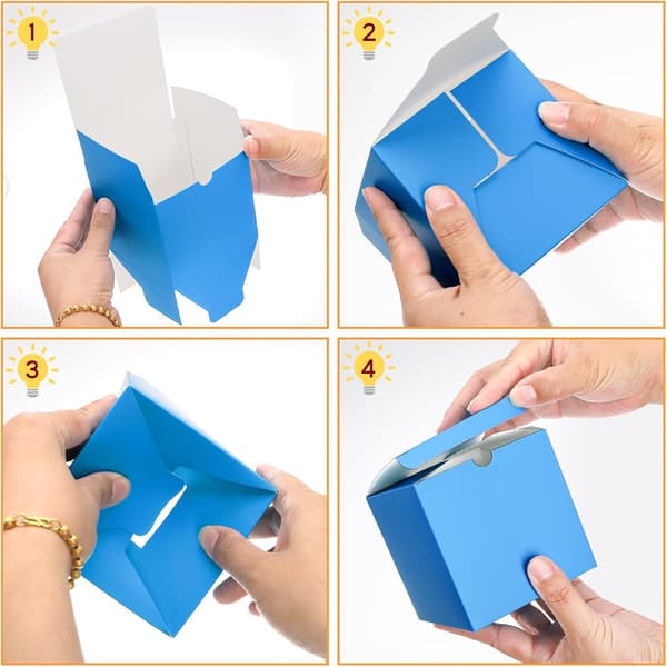 60-pack 4x4x4 tum presentaskar med lock, 12 färger