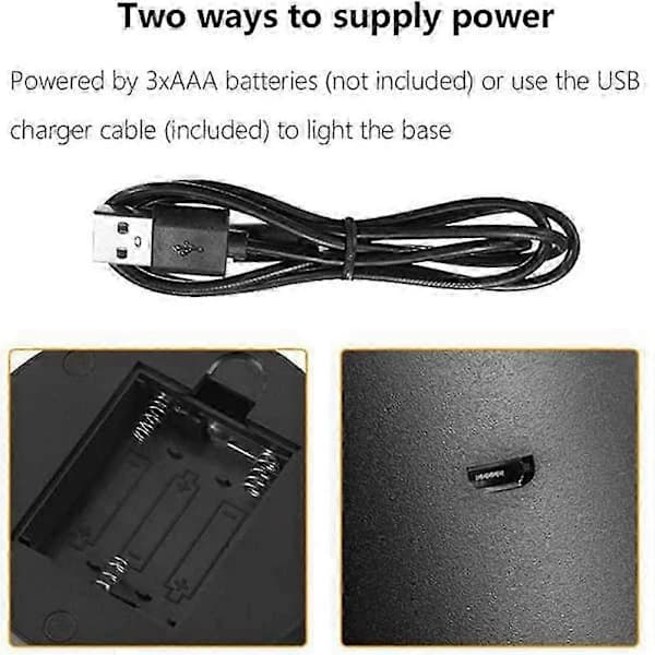 12-pack 3D Night LED Lamp Base 16 Colors LED Light Display Base with Remote Control for Acrylic