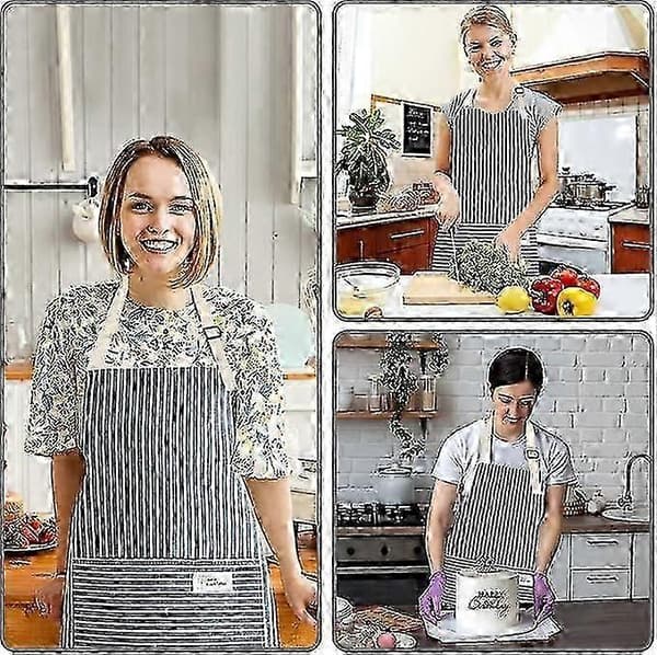 1 stk kokkeforkle, justerbart forkle med lomme, matlagingsforkle, vanntett forkle for matlaging, baking, hagearbeid