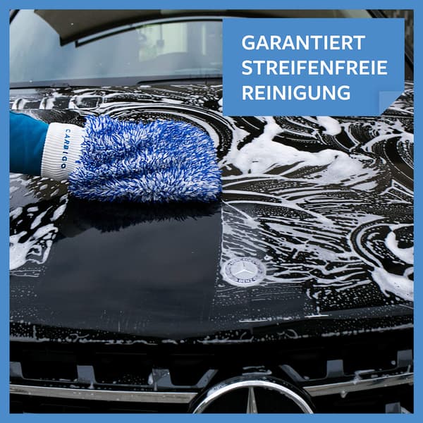 Professionel bilvaskehandske - Ekstremt absorberende bilvaskehandske - Ideel mikrofiberhandske og fælgvante (blå)