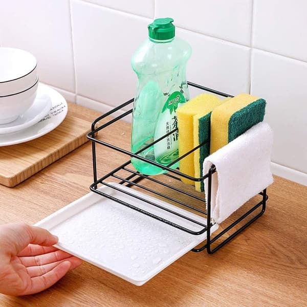 Kitchen Sponge Rack, Sink Caddy, Kitchen Sink Organizer, Storage