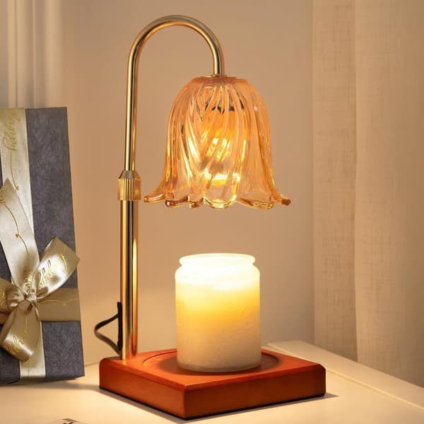 Bordlamper Lysvarmer med Timer – Dimbar Lampesokkel & Voksvarmer, Perfekt som Bord- og Sengelampe_TF_TF