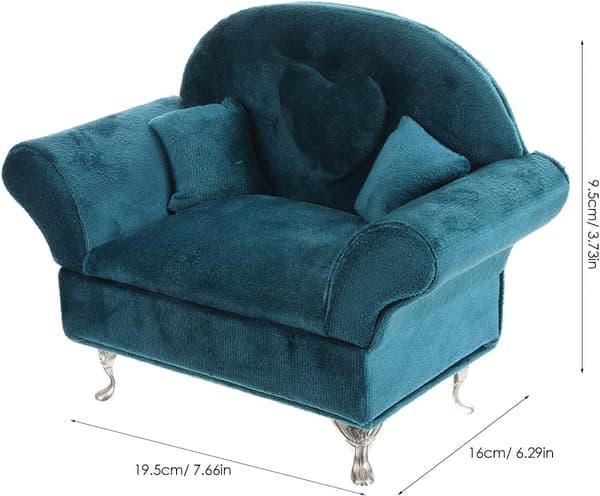 Bærbar smykkeskrin øreringeetui Organizer Sofa Design til rejser og daglig brug Inkluderer halskædeorganisatorboks