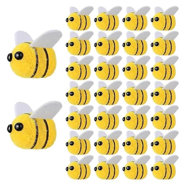 50 stk Bie Pompom Hårball Polyester Barn Hodeplagg Bryllupsfigurer DIY Håndlaget Materiale Hatt Klær Som Vist