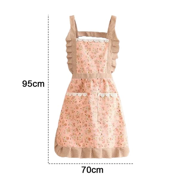 Women's Kitchen Apron with Pockets, Multi-Layer Bib Apron for Cooking, Baking, Grilling, and Gardening, Form2
