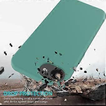 För iPhone 16e Skal Stöttåligt Flytande Silikon Mjukt Foder Baksida Telefonskal - Mörkgrön Dark Green
