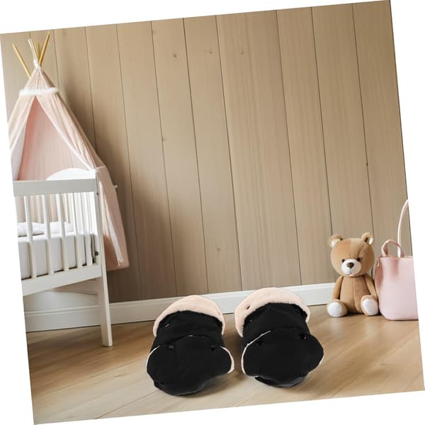 Stroller Gloves with Thick Plush Lining, Hand Warmers for Parents, Fits Black Handles